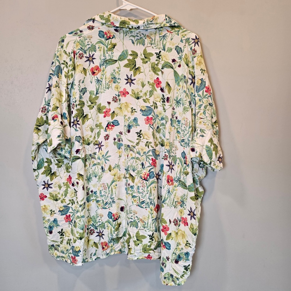 Sonnet James Blouse Short Sleeve Button Down Shirt Floral Womens Small - Picture 3 of 6